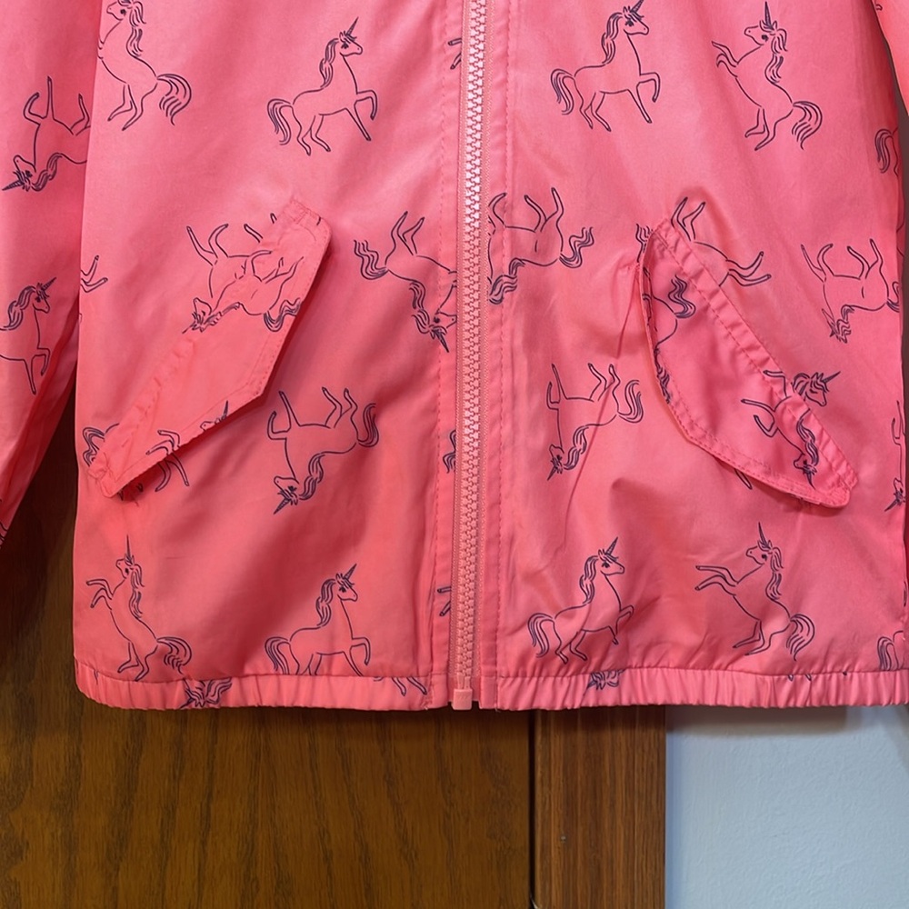 CARTERS UEC Girls Size 8 Unicorn Windbreaker Rain Jacket Pink Water Resistant - Picture 7 of 11